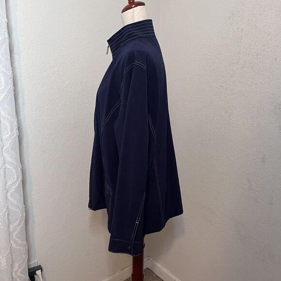 Chico’s Zenergy Full Zip Jacket Size 3 (XL) Blue Lightweight Windbreaker Stretch - Picture 5 of 11